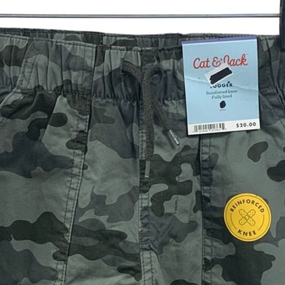 NWT New Cat & Jack Boys Size 7 Reinforced Knee Fully Lined Camo Jogger Pants - Picture 2 of 4